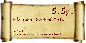 Sándor Szofrónia névjegykártya